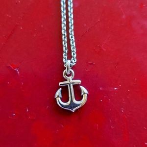 925 Sterling Silver Dainty Minimal Anchor Necklace with Chain
